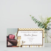Snicker Doodle Giraffe Foto Geboorte Aankondiging (Staand voorkant)
