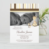 Snicker Doodle Giraffe Geel Verjaardagsuitnodiging Kaart (Staand voorkant)