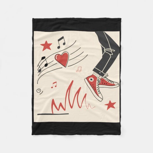 Snicker Muziek Kleurrijke Expressieve Digitale Kun Fleece Deken (Voorkant)