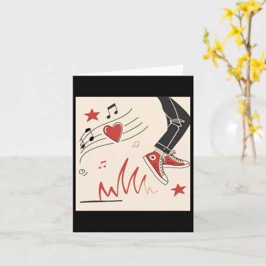 Snicker Muziek Kleurrijke Expressieve Digitale Kun Kaart (Gele Bloem)