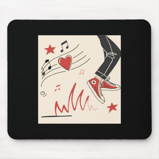 Snicker Muziek Kleurrijke Expressieve Digitale Kun Muismat (Voorkant)