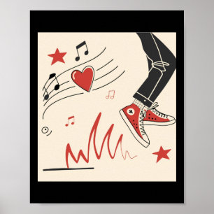 Snicker Muziek Kleurrijke Expressieve Digitale Kun Poster