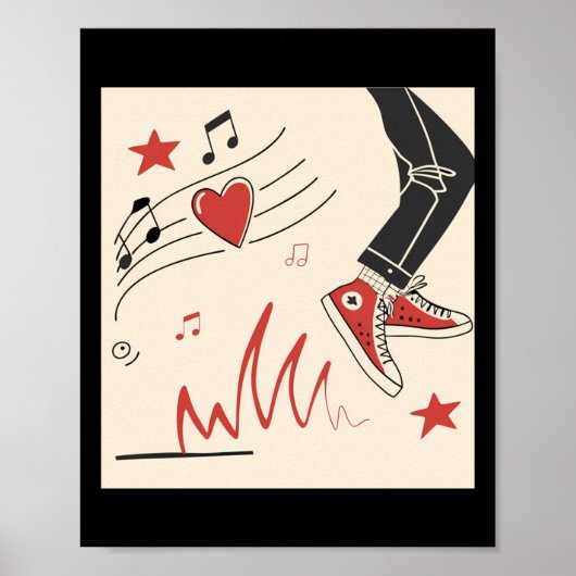 Snicker Muziek Kleurrijke Expressieve Digitale Kun Poster (Voorkant)