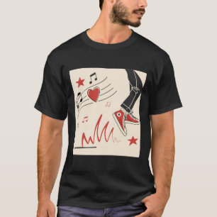 Snicker Muziek Kleurrijke Expressieve Digitale Kun T-shirt