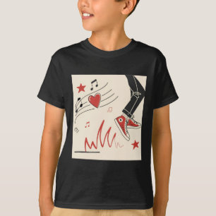 Snicker Muziek Kleurrijke Expressieve Digitale Kun T-shirt