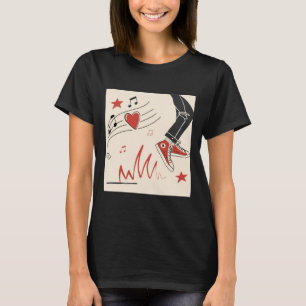 Snicker Muziek Kleurrijke Expressieve Digitale Kun T-shirt