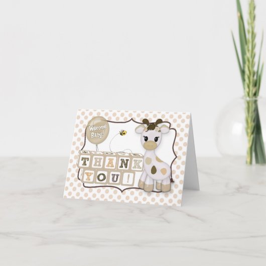 Snickerdoodle Giraffe Baby shower Bedankt #135 (Voorkant)