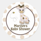 Snickerdoodle Giraffe Baby shower Stickers (Voorkant)