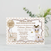 Snickerdoodle Giraffe Baby Shower-uitnodigingen Kaart (Staand voorkant)