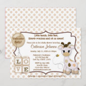 Snickerdoodle Giraffe Baby Shower-uitnodigingen Kaart (Voorkant / Achterkant)