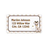 Snickerdoodle Giraffe & Bee Adreslabel Etiket (Voorkant)