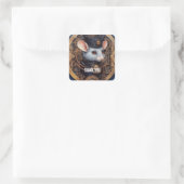 Snickerfur steampunk vierkante sticker (Tas)