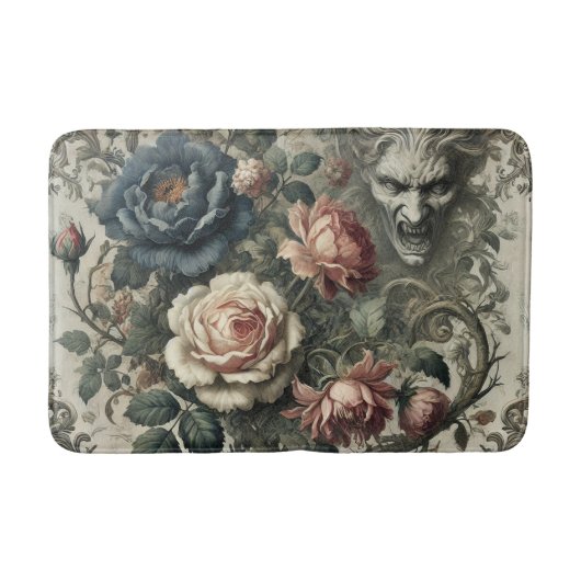 Snide Opmerkingen – Gotische Bloemen Grotesk Badmat (Voorkant)