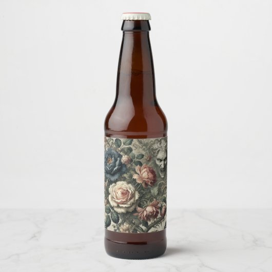 Snide Opmerkingen – Gotische Bloemen Grotesk Kusse Bier Etiket (Voorkant)