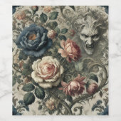 Snide Opmerkingen – Gotische Bloemen Grotesk Kusse Wijn Etiket (Enkel label)