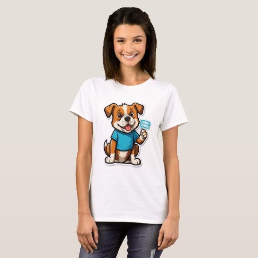 Sniff Happens - Funny Dog Cartoon T-shirt (Voorkant volledig)