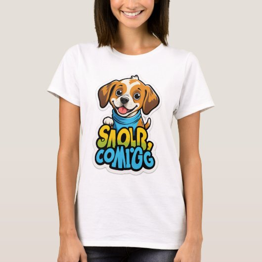 Sniff Happens - Funny Dog Cartoon T-shirt (Voorkant)