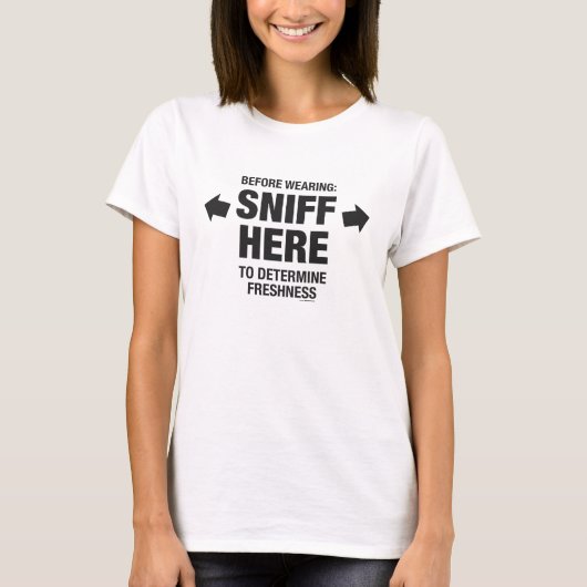 Sniff Test Funny Gag Womens T-Shirt (Voorkant)