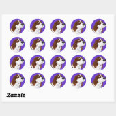 Sniffing Cartoon Basset Hound Ronde Sticker (Vel)