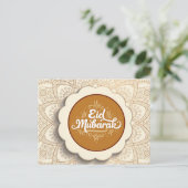Snij Eid Mubarak Feestdagenkaart (Staand voorkant)