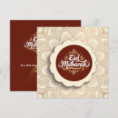 Snij Eid Mubarak Feestdagenkaart (Voorkant / Achterkant)