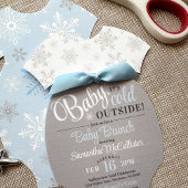 Snij-je-eigen Baby Bodysuit Blauw Sneeuwvlok Douch Kaart