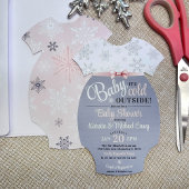 Snij-je-eigen Baby Bodysuit Roze Sneeuwvlok Douche Kaart