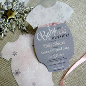 Snij-je-eigen Baby Bodysuit Roze Sneeuwvlok Douche Kaart