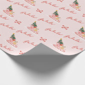 Snij van kerstkledij met korte omhulling cadeaupapier (Hoek)