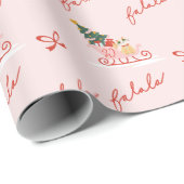 Snij van kerstkledij met korte omhulling cadeaupapier (Rol Hoek)