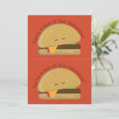 Snijbare Cheeseburger Valentijnskaart voor Kindere Bedankkaart (Staand voorkant)