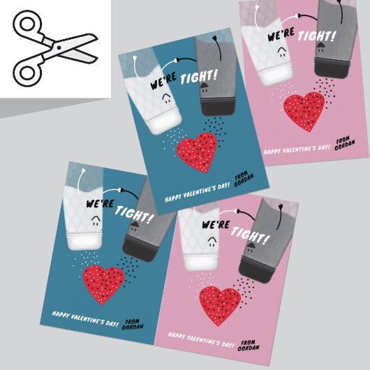 Snijbare zout & peper Valentijnsdag Kaart Set