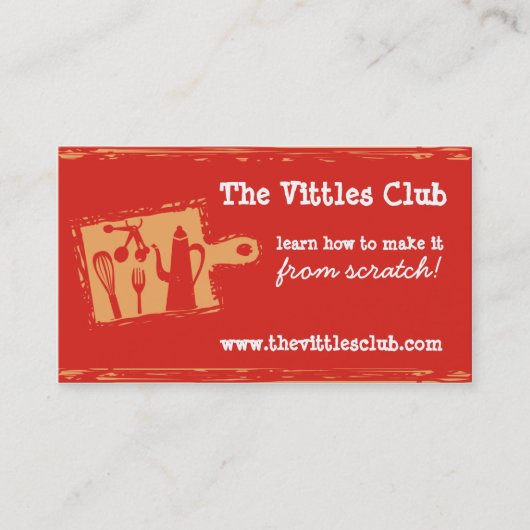 snijboardkookgerei chef-visitekaartjes visitekaartje (Voorkant)