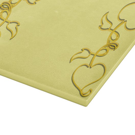 Snijbord - schetsen van gele bladeren snijplank (Hoek)