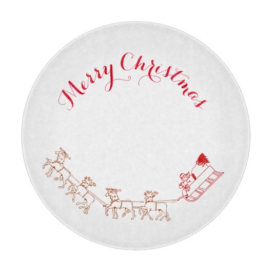 Snijbord - Sinterman en zijn slee Snijplank (Voorkant)