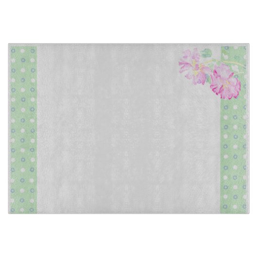 snijbord van glas: twee roze rozen snijplank (Voorkant)