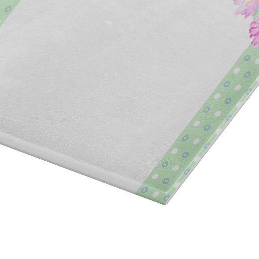 snijbord van glas: twee roze rozen snijplank (Hoek)