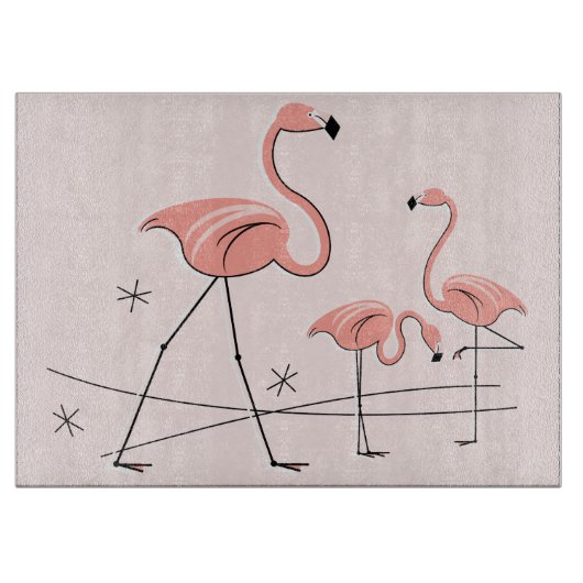 Snijbord voor Flamingo Pink Trio 2 Snijplank (Voorkant)