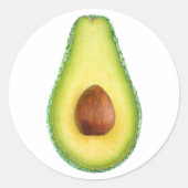 Snijd avocado fruit ronde sticker (Voorkant)