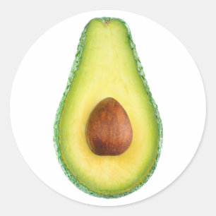 Snijd avocado fruit ronde sticker