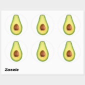 Snijd avocado fruit ronde sticker (Vel)
