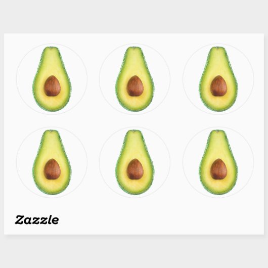 Snijd avocado fruit ronde sticker (Vel)