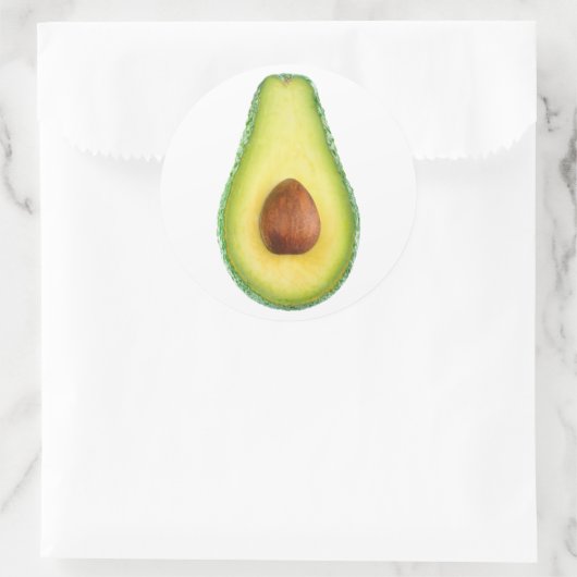 Snijd avocado fruit ronde sticker (Tas)