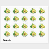 Snijd avocado vruchten ronde sticker (Vel)