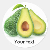 Snijd avocado vruchten ronde sticker (Voorkant)