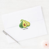 Snijd avocado vruchten ronde sticker (Envelop)