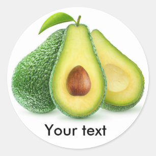 Snijd avocado vruchten ronde sticker