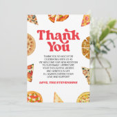 Snijd Baby! Pizza Baby shower Bedankkaart (Staand voorkant)