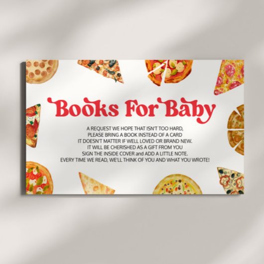Snijd Baby! Pizza Baby shower Boeken voor Baby Informatiekaartje