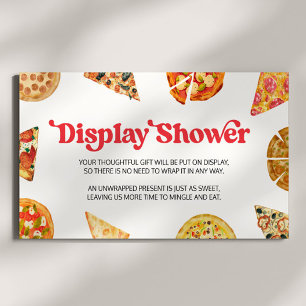 Snijd Baby! Pizza Baby shower Display Douche Informatiekaartje